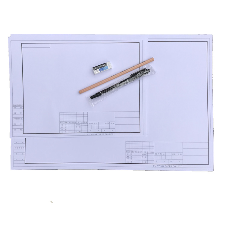 Sima nyomtatás és hosszú tárolási idő, bevonat nélküli fehér Cad plotter papír